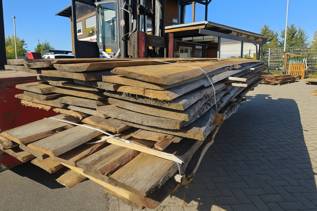 Sopo 02 Schwartenbretter aus Nadelholz, 4,5 m Länge, sägerau und naturbelassen, rustikal & nachhaltig, ideal für Garten- und Bauprojekte