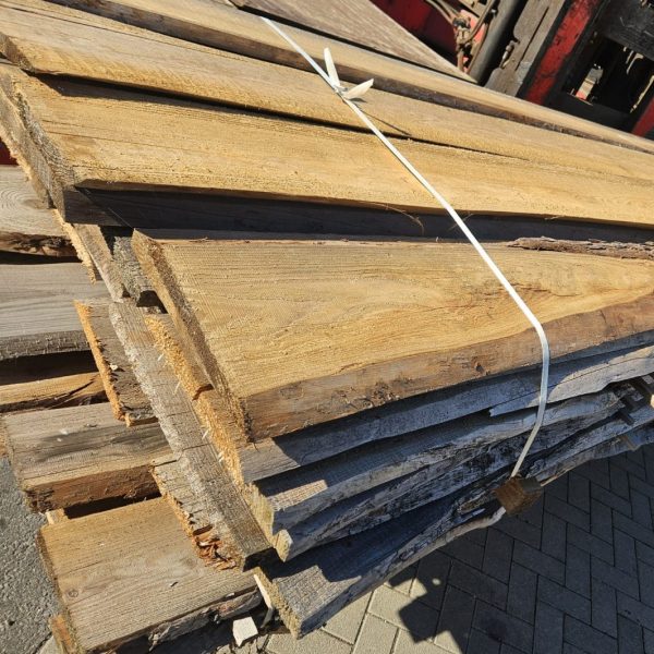 Sopo 01 Schwartenbretter aus Nadelholz, 4,8 m Länge, sägerau, naturbelassen, rustikal und langlebig, ideal für Zaun- und Gartenbau
