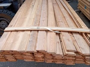 Paket sibirische Lärche Wechselfalz Schalung 19x96 mm, 4 m Länge, 83 Bretter