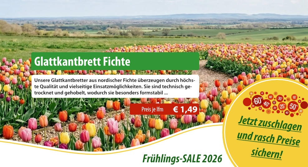 Frühlings-SALE 2026 bei holzhandel24.com