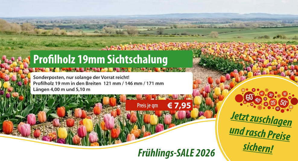 Frühlings-SALE 2026 bei holzhandel24.com